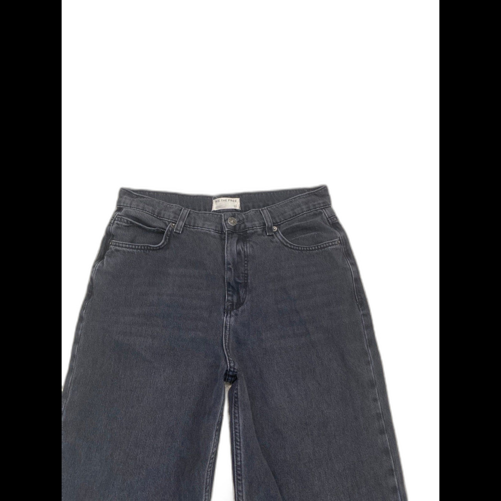 Free People We The Free Wide Leg Jeans Size 27 Washed Black High Rise 90s Denim - Picture 3 of 7